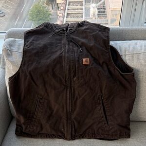 Carhartt Dark Brown Hooded Vest